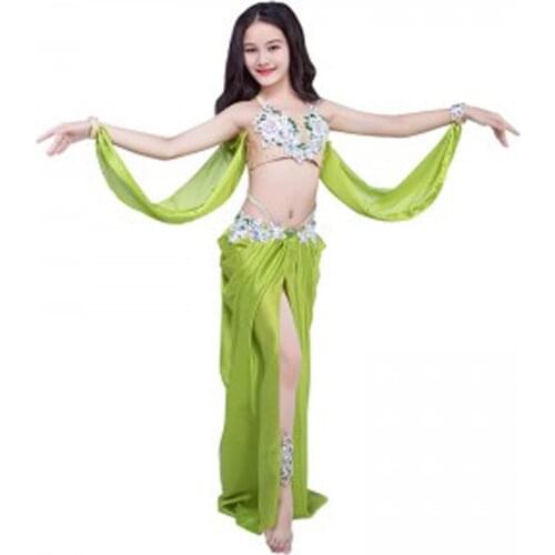 Luxury hand-made Egyptian Belly Dance Costume Sets for kids child Oriental Dance Training Clothes Girls sexy Bellydance Suits