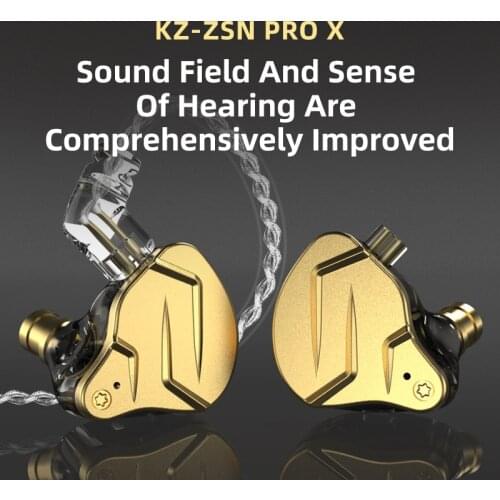 KZ ZSN Pro X Hybrid Driver 1DD 1BA HIFI Earphone Bass Earbuds Metal Earphone Sport Headset