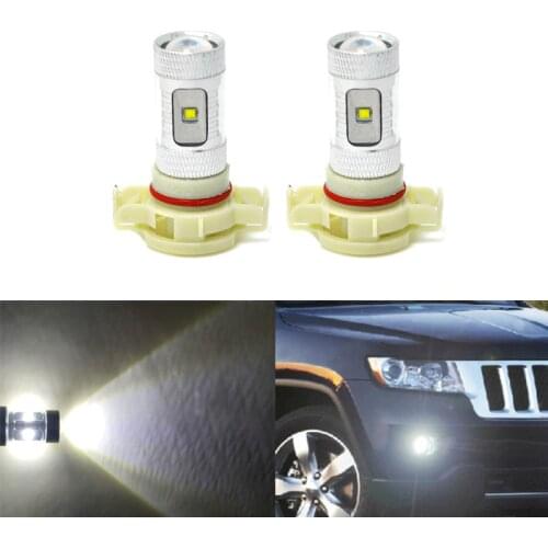 6500K White Led Front Fog Replacement Bulbs For Jeep Grand Cherokee 11-13 Car-Styling Auto Driving DRL Light Bulb
