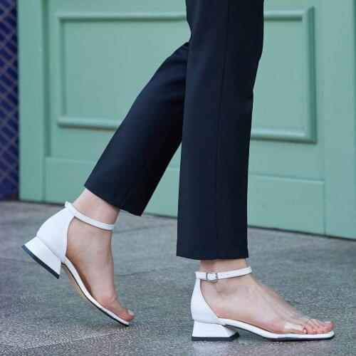 Mio Gusto Brand HEIDI, White / Black / Skin Colors, 3Cm Heel-height, fine Quality Sandals for Women 's Shoes