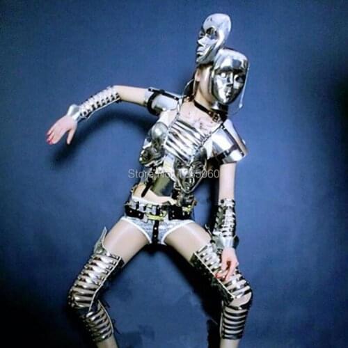 WYY Fashion Dance Suit Ballroom Costumes With Headwear Stage Performance Sexy Lady Clothes Party Event Christmas Halloween Armor