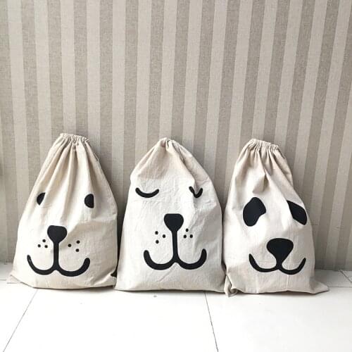 Cartoon Kids Toy Storage Bag Linen Bags Travel Drawstring Backpack Organizer Baby Clothes Laundry Bags Home Sundries Organizer