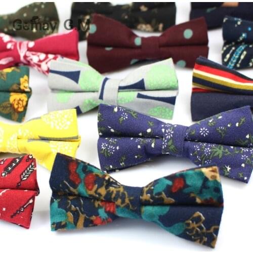 Brand New Mens Bowtie Slim Floral Skinny Cotton Bow ties Cravat Flower Ties for Man Classic Party Business Male Shirt Bowties