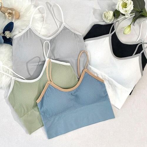 Underwear Women Seamless Sexy Crop Top Women Sport Bra Running U-Shape Tube Tops Wireless Fitness Bra Sleeveless Thin Camisole