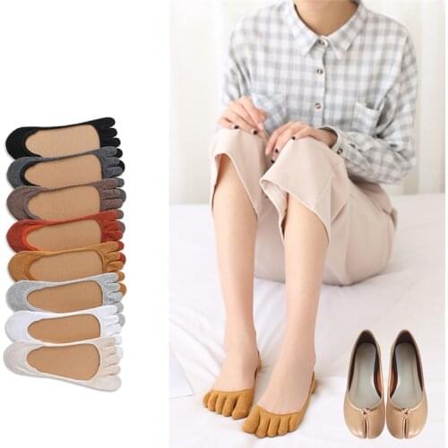 Five Finger Toe Socks Women Fashion Breathable Cotton Nonslip Socks Anti-skid Calcetines No Show Short Invisible Socks