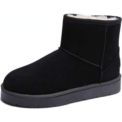 2021 New Ladies Snow Boots Autumn and Winter All-match Plus Velvet Thick Short Tube Short Boots Warm Bread Cotton Shoes Non-slip