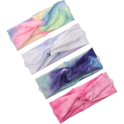 New Tie-dye Cotton Headbands Turban for Women Girls Cross Knot Elastic Hairbands Sport Yoga Headwrap Girls Hair Accessories