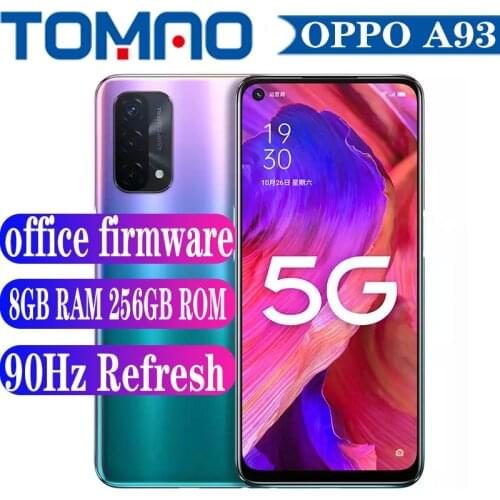 Original New OPPO A93 5G MobilePhone 90Hz SM4350 Octa Core 8GB RAM 128/256GB ROM 6.5“ 2400 x 1080 5000mAh Android 11 Google play