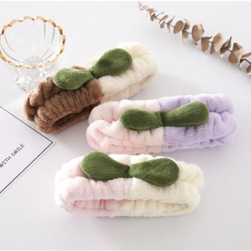Wash Face Hair Holder Hairbands Soft Warm Coral Fleece Grass Ears Headband For Women Girls Turban Fashion Hair Accessories