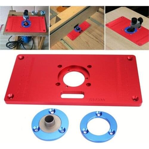 Precision Router Table Insert Plate Aluminum For Trimming Machine Flip Board Woodworking Benches Router RT0700C Woodworking Tool