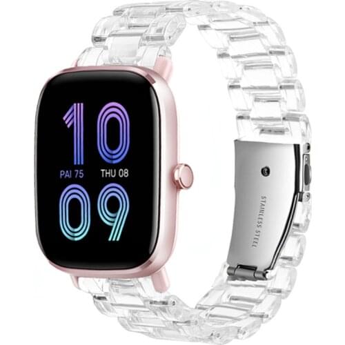 20mm 22mm Transparent Band for Amazfit Gts/2/gts2 mini Gtr 47mm 42mm Smartwatch Resin wrist bracelet For Amazfit Bip Strap