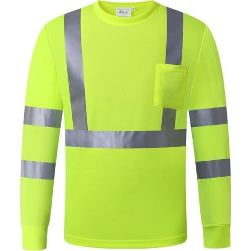 Hi vis Long Sleeve t Shirt Hi vis Work Reflective Safety Long Sleeve Polo t-Shirt EN20471 Class3