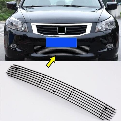 Fit For Honda Accord 2011 2012 2013 Front Lower Bumper Mesh Grill Grille Steel Chrome