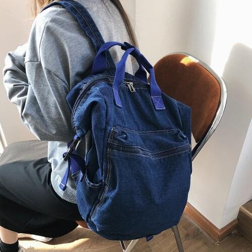 Fashion Womens Backpack Denim Travel Backpacks College Students School Bags For Girls 2021