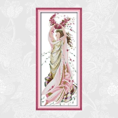 Rose Fairy Cross Stitch kits 11CT 14CT Counted Printed Canvas Embroidery Needlework Set DIY Hand Crafts House wall Decoration