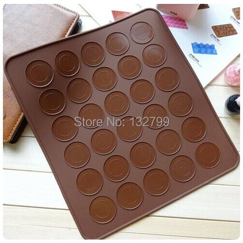 Silicone Macaron Pastry Cake Mat Macaroon Pastry Oven Muffin Baking Mould Sheet Mat DIY 30slots