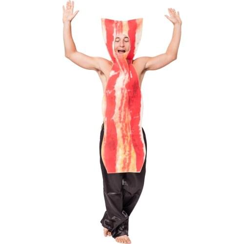 Snailify Men Bacon Strip Costume Halloween Costume For Carnival Party Funny Food Bacon Costume Fancy Dress Costumes