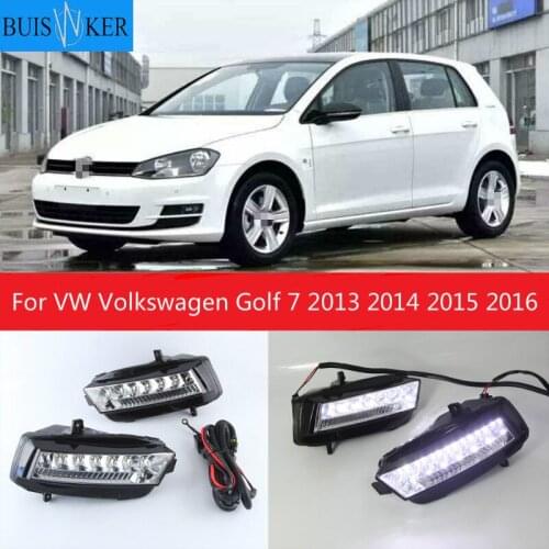 1 Set LED Daytime Running Light Car Accessories 12V DRL Fog Lamp cover For VW Volkswagen Golf 7 2013 2014 2015 2016
