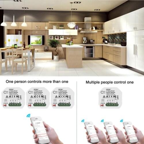 Mini DIY WiFi Smart Light Switch 3 Gang 1/2 Way Module Smart Life/Tuya App Control Works With Amazon Alexa And Google Home