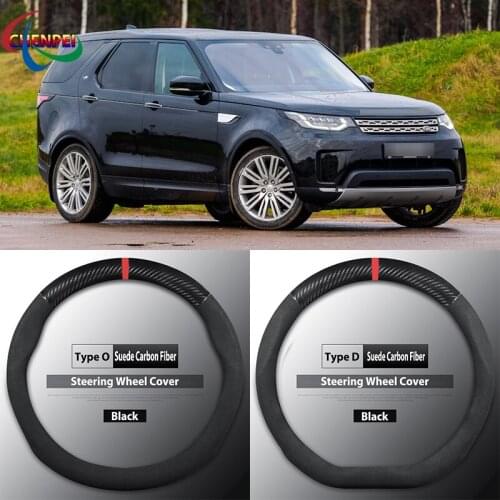 Four Seasons Universal Non-Slip Carbon Fiber Suede Steering Wheel Cover For Land Rover Discovery 5 Car Interior Accessories