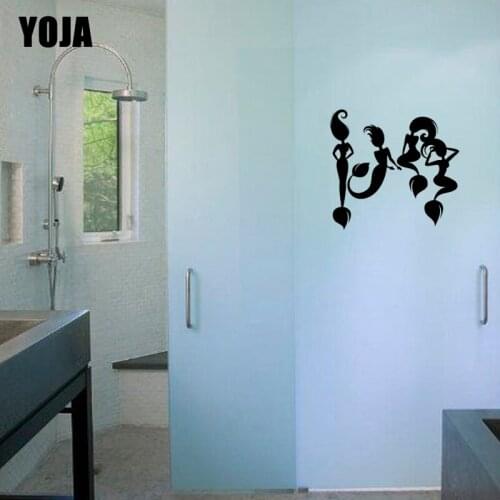 YOJA 28.9x26CM （One Group）Mermaid Home Decor Wall Sticker Bathroom Shower Decal G2-0245