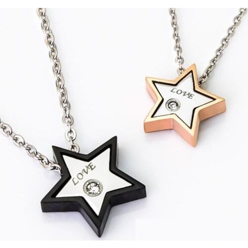 Star Jewelry Cute Love Choker Necklace Statement Chain Crystal Pendants Necklaces Male Female Hot Sale Gift