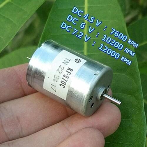 1pc 370 Micro DC Motor 6V-7.2V 12000 RPM for Electrical Appliances Car or ship model RF-370C