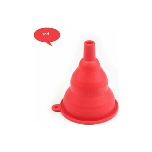 1PC Oil Filter Silicone Kitchen Tool Collapsible Funnels Food Grade Pure mini Funnel wine leakage Folding