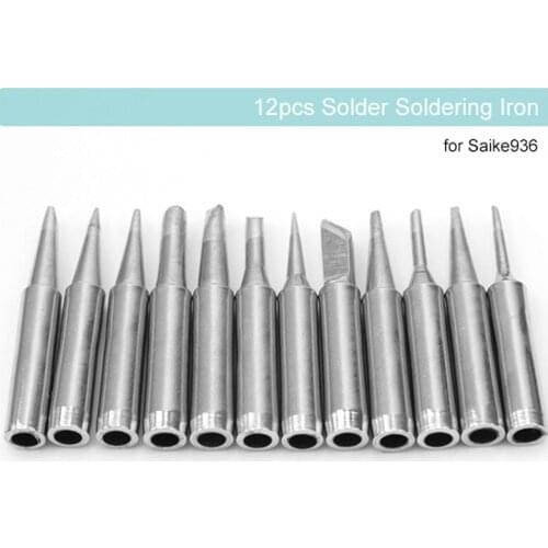 12pcs/lot Lead-free Solder Iron Tips 900M-T Series For 936 Saike Atten Aoyue Kada Yihua Soldering Station