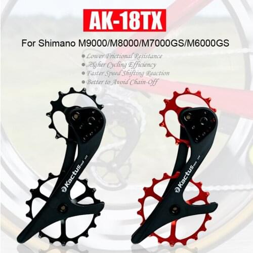 18TX Oversized Cycle Pulley Wheel System for Shimano M9000/M8000/M7000GS/M6000GS Groupset Rear Derailleur