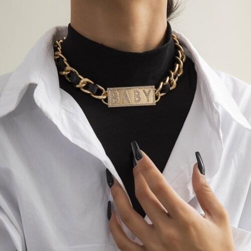 2020 Trendy Vintage Charm Round BABY Leather Necklaces Jewelry Gift Gothic Leather Women Punk Necklaces