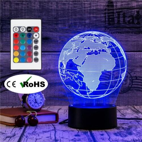 3D Led Novety Lighting Creative Gift Night Light Table Lamp Bedside Earth Light Led Home Corridor Hotel Party Atmosphere Lights