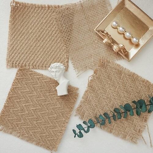 4pcs 12x12cm Linen Mat Picture Props Ins Wind Photography Props Decoration Accessories Staged Red Shooting Background Cloth