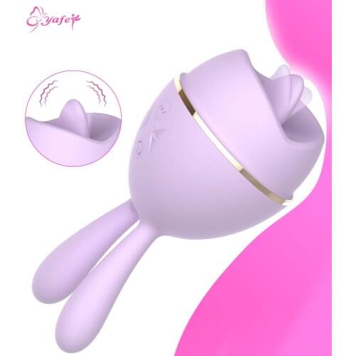 Wireless Cute Rabbit Tongue Lick Sucker Vibrator for Women Nipple Clitoris Vagina Stimulator Massage Erotic Sex Toys for Adults