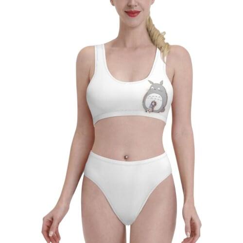 Bikinis Totoros Lovely Cat Exotic 2021 Women Swimsuit high Waist Swimwear Japanese Anime Chibi Women bathing suit SwimSuit
