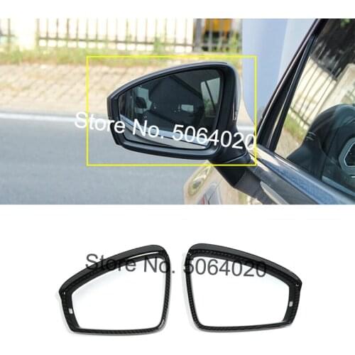 For VW Tiguan MK2 2016 2017 2018 2019 ABS Carbon fibre Rearview mirror rain eyebrow Sunny visor Cover Auto Accessories 2pcs