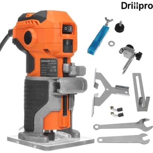 MPT Wood Electric Trimmer Woodworking Wood Milling 1280W 35000r/min Electric Hand Trimmer Wood Laminator Router Edge Joiners Set