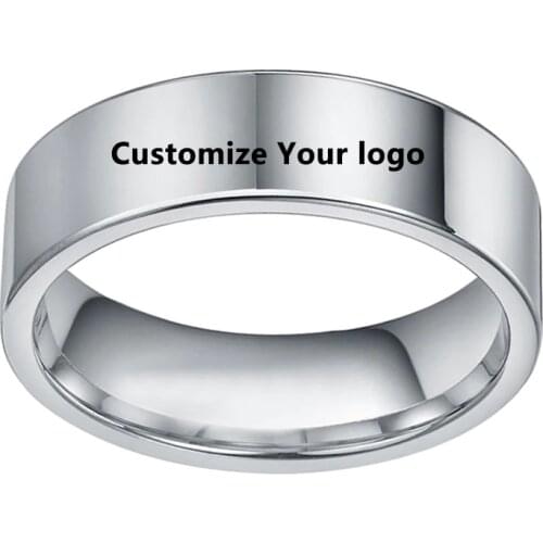 Engraving For Couples Name / Anniversary Date / Your Logo / Free Shipping Ring Men 8mm Black Silver Color Tungsten Rings