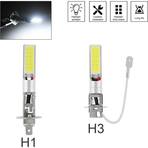 H3 H1 Canbus Super Bright LED Bulb Car Fog Light Headlight COB 12V 6000K Running Light Auto Motorcycle Lamp