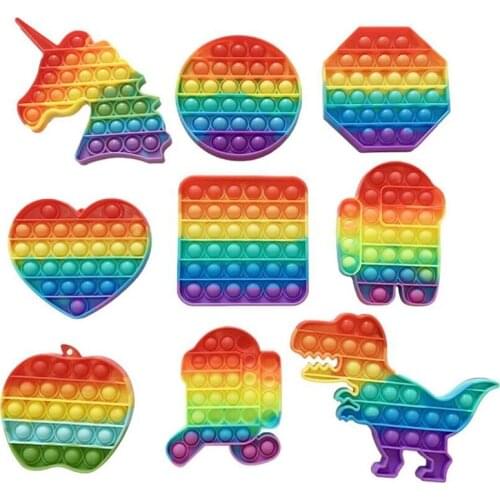 Fidget Reliver Stress Toy Rainbow Push Bubble Antistress Toys