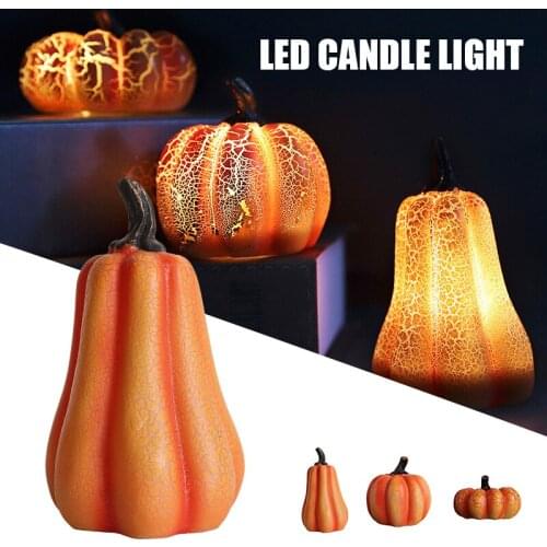 Artificial Pumpkins Light Realistic LED Candle Light Resin Ornaments Halloween Party Props Decoration xqmg Party Holiday DIY New