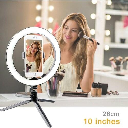 10 Inch Ring Light with Stand LED Camera Selfie Light Ring for Iphone Xiaomi Huawei Samsung phones Tripod and Phone Holder