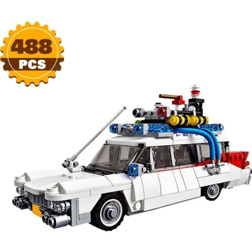 Moc Technical Cars City Ghostbusters Ecto-1 Model Building Blocks Creators MOC Movie Vehicle Brick Education Toys for Children