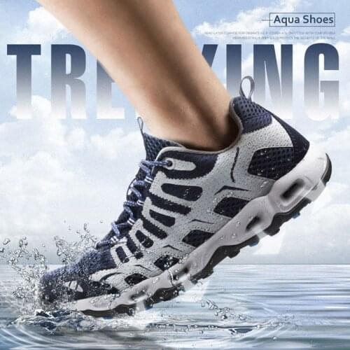 Outdoor Sports Upstream Aqua Shoes Air Mesh Men Fishing Swim Water Beach Shoes Nonslip Hiking Wading Shoes Travel Women Sneakers