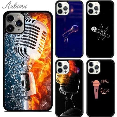Cool Music microphone Phone Case for iPhone 11 12 Pro Max mini X XR XS SE 2020 5 6 7 8 Plus Samsung Galaxy S8 S9 S10 Cover shell