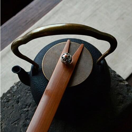Teapot Lid Clip, Heat Insulation Tea Kettle Cover bamboo Fork for Cast Iron Japanese Kettle Tetsubin Kung Fu Hot Tea Pot