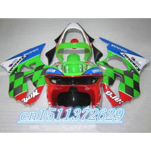 Bodywork Ninja ZX-6r 2002 Motorcycle Fairing Ninja ZX-6r 2001 Blue Grid Abs Fairing for Kawasaki ZX6r 2000 - 2002