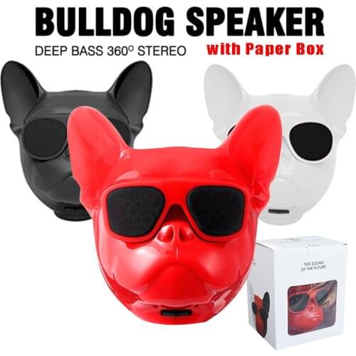 Hot Selling Bull Dog Head Bluetooth Speaker Portable Wireless Sound Bass Speaker HIFI Subwoofer Support TF Card
