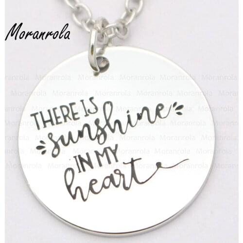 New arried "There is sunshine in my heart "Copper necklace &Keychain,charm, inspirational Jewelry