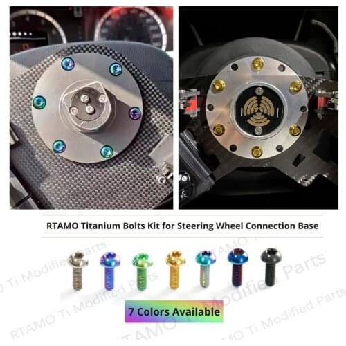 6PCS Titanium Bolts Kit M5x14 for Car steering wheel connection seat car modified steering wheel base